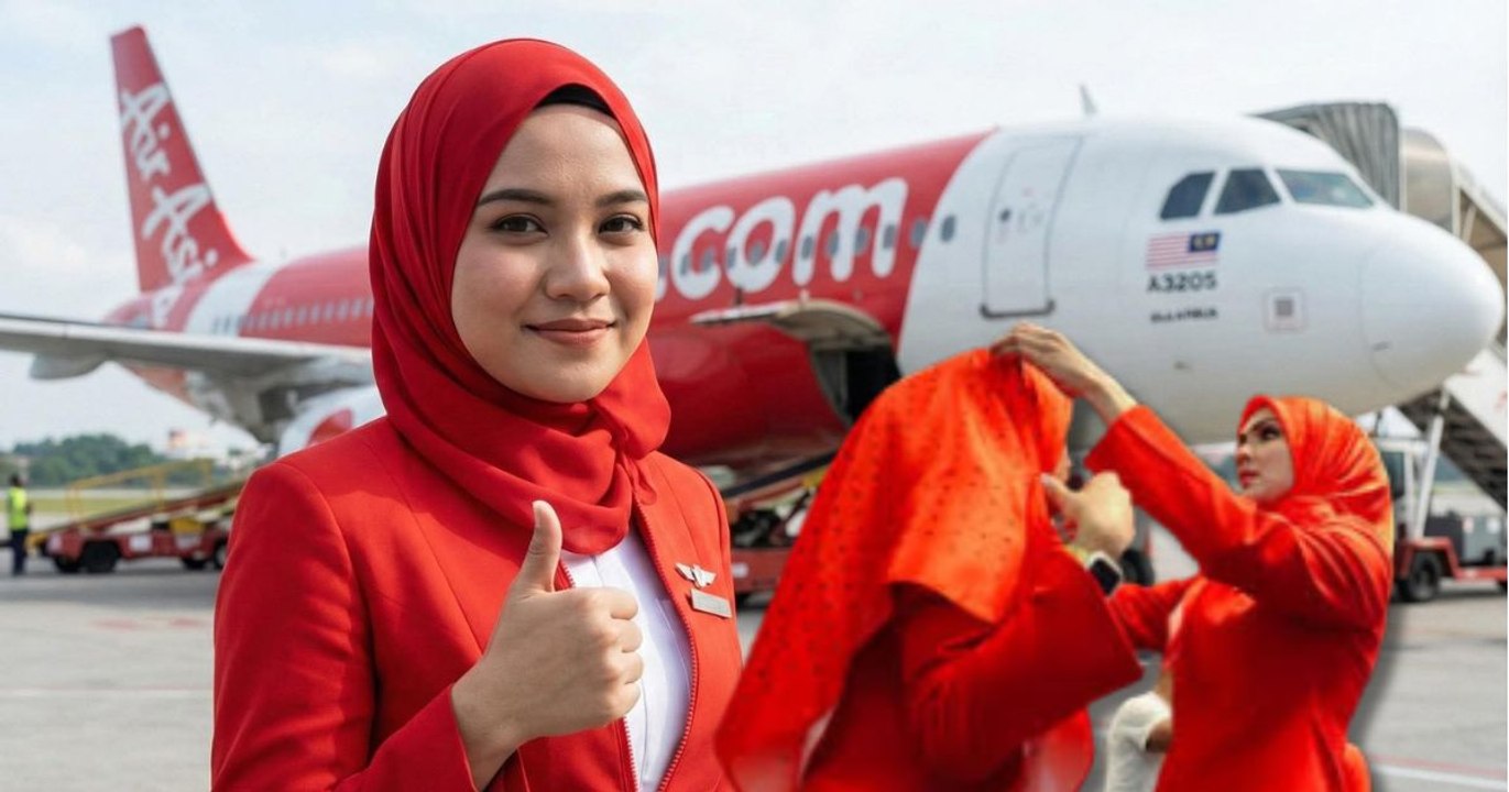Sopan, Pramugari AirAsia Berhijab Raih Pujian