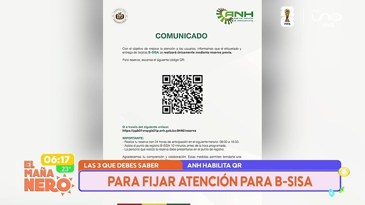 ANH habilita QR para fijar atención para B-Sisa