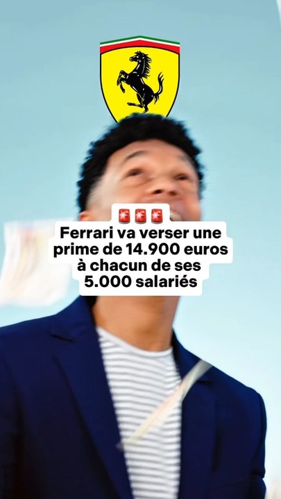 🚨 Ferrari va verser 14 900€ de prime à ses 5000 salariésSources : Zonebourse, 20 Minutes, L'Argus