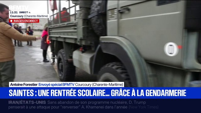 Crues: des élèves scolarisés à Saintes ont pu faire leur rentrée grâce à des camions militaires