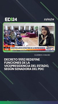 Decreto 5552 redefine funciones de la Vicepresidencia del Estado, según senadora del PDC