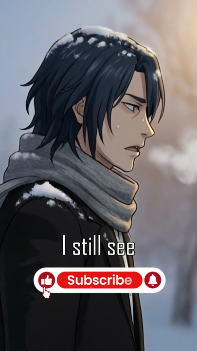 He stops suddenly.  Ahead stands a WOMAN adjusting her scarf.