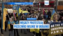 Wiec organizacji obywatelskich w Budapeszcie z okazji czterech lat od pełnej inwazji Rosji na Ukrainę