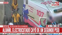 Albañil electrocutado cayó de un segundo piso y fue rescatado por los bomberos