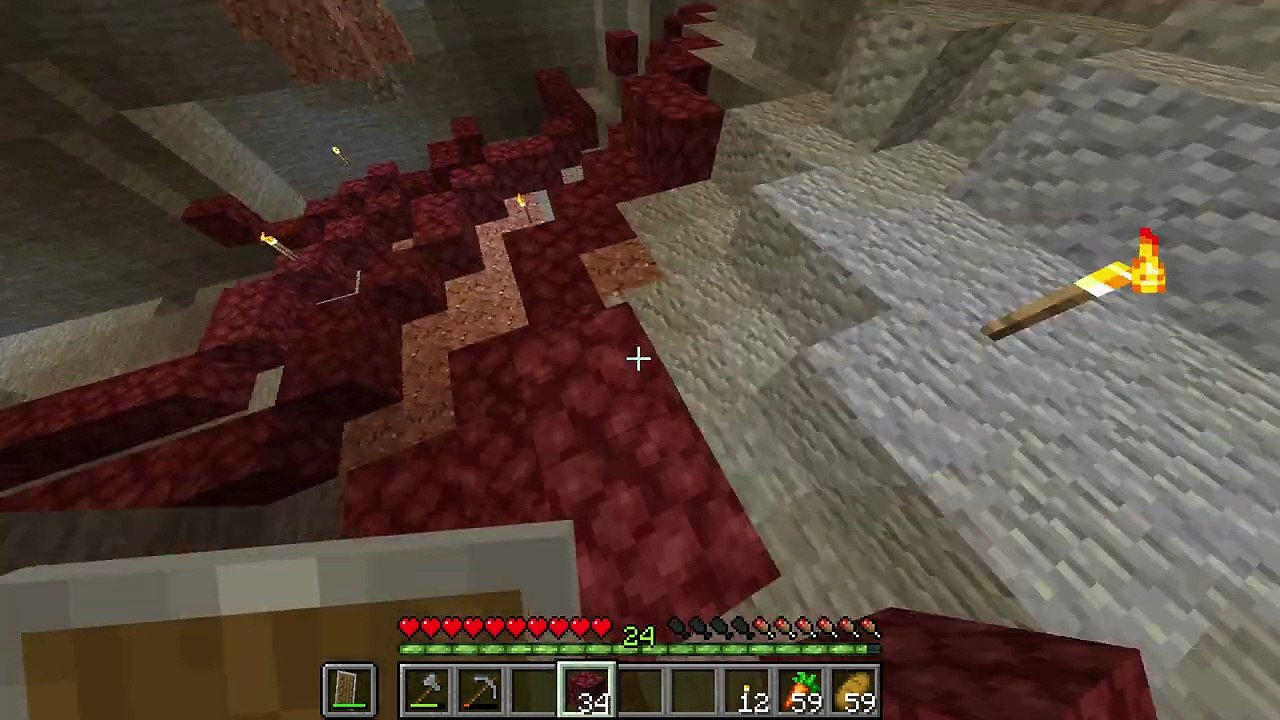 09_ je refait le nether dans une grotte -refuge soutérrain