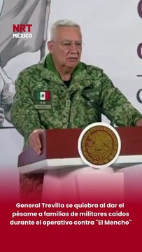 🕊️ El general Ricardo Trevilla se mostró visiblemente conmovido al expresar sus condolencias a las familias de los elementos que perdier0n la v1da durante el operativo en el que mur1ó alias “El Mencho”.