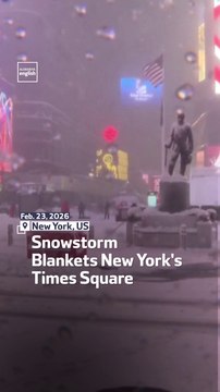 Snowstorm Blankets New York's Times Square