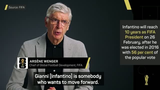 Wenger 'grateful' for Infantino's vision at FIFA