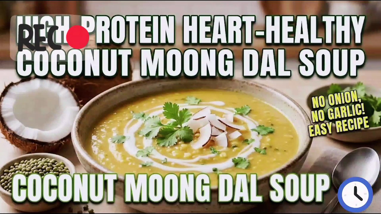 High-Protein Heart-Healthy Coconut Moong Dal Soup: Easy No Onion, No Garlic Recipe