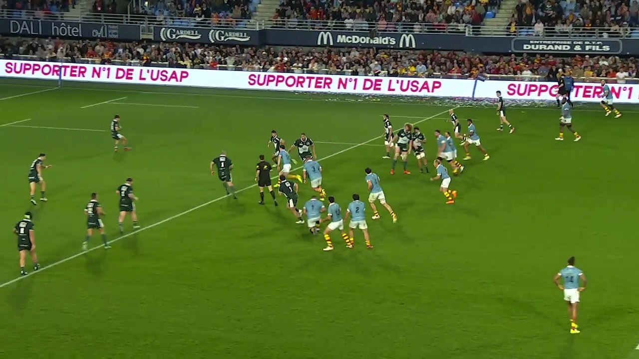 TOP 14 - Essai de Jefferson-Lee JOSEPH (USAP) - USA Perpignan - Section Paloise