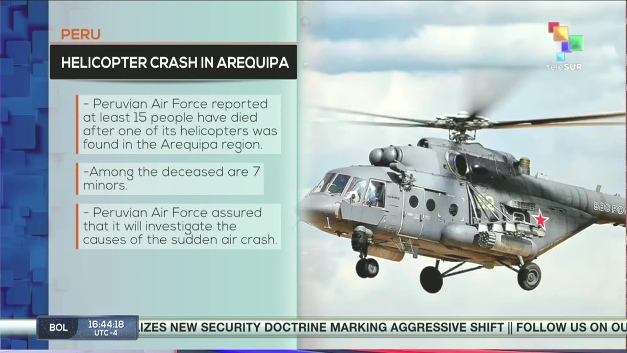 Peru | 15 dead after helicopter crash in Arequipa