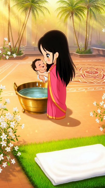 Baby's Sweet After-Bath Care Routine with Mom 🧴💕 | Chibi Animation