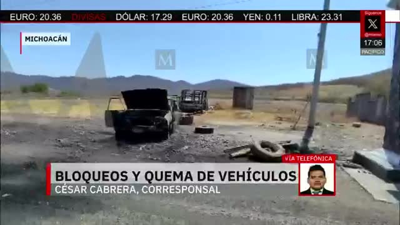 Continúan diversos narcobloqueos del 'CJNG' en Michoacán | Milenio Noticias, 24 de febrero de 2026
