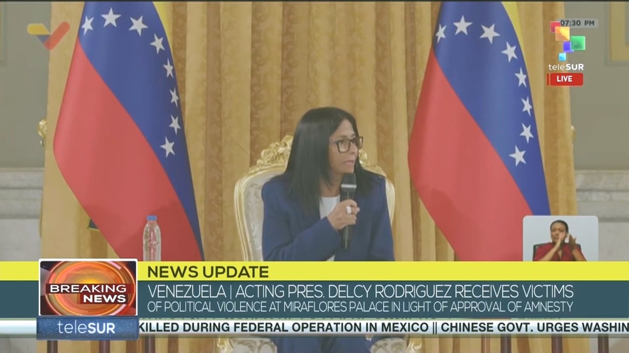 Venezuela | Act. Pres. Delcy Rodriguez holds meeting with victims of political violence