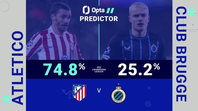 Atletico Madrid v Club Brugge - Opta Predictor