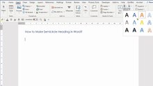 How to make semicircle heading in word