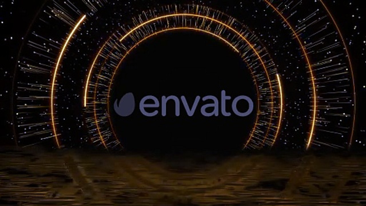 Elegant Gold Particle Rings Awards Background Loop
