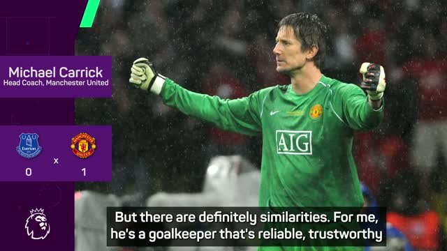 Carrick 'definitely' sees similarities between Lammens and Van der Sar