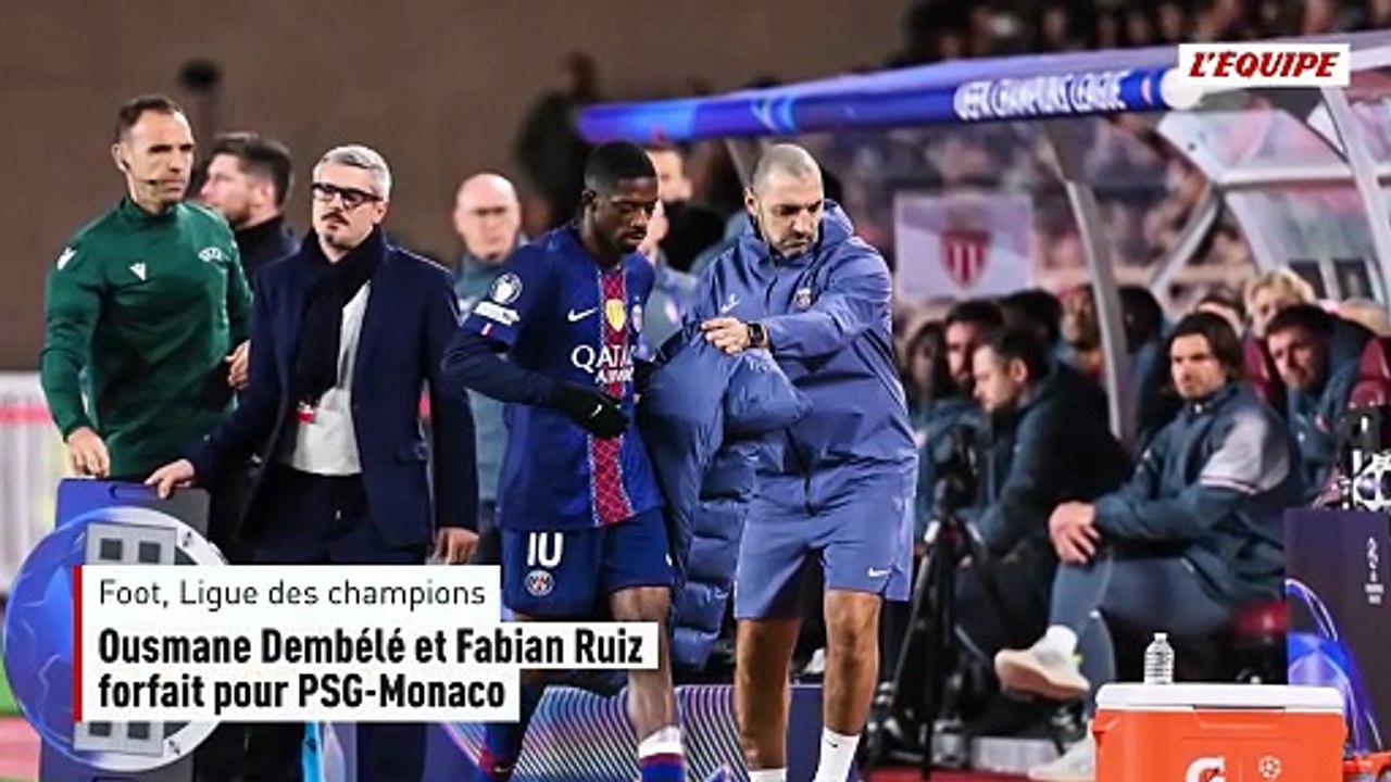 Dembélé et Ruiz forfait pour PSG-Monaco - Foot - Ligue des champions - PSG