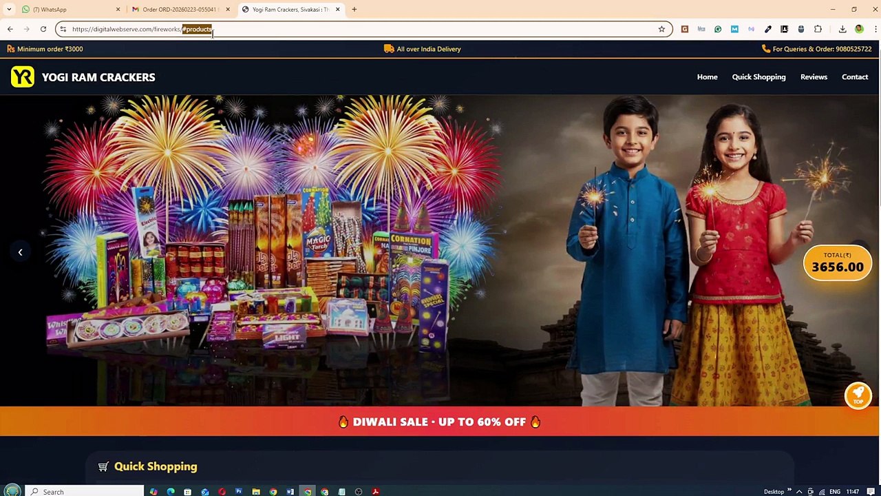 Demo - Firecrackers Online Shopping - Single Page - Admin Control Website