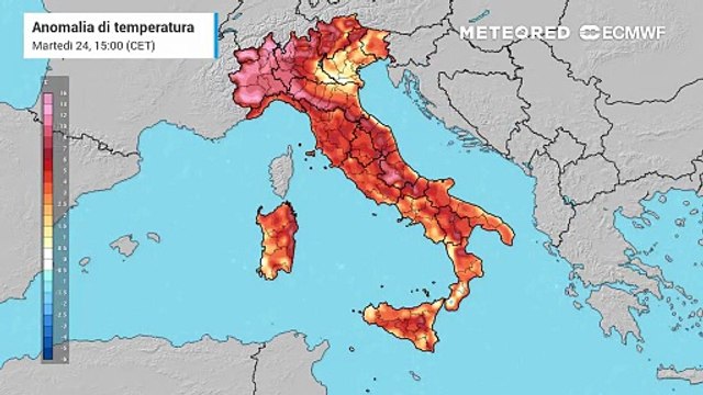 Anomalia delle temperature per domani, mercoledì 25 febbraio, e nei giorni successivi. Il robusto promontorio anticiclonico garantirà cielo sereno o poco nuvoloso, con un clima decisamente mite.