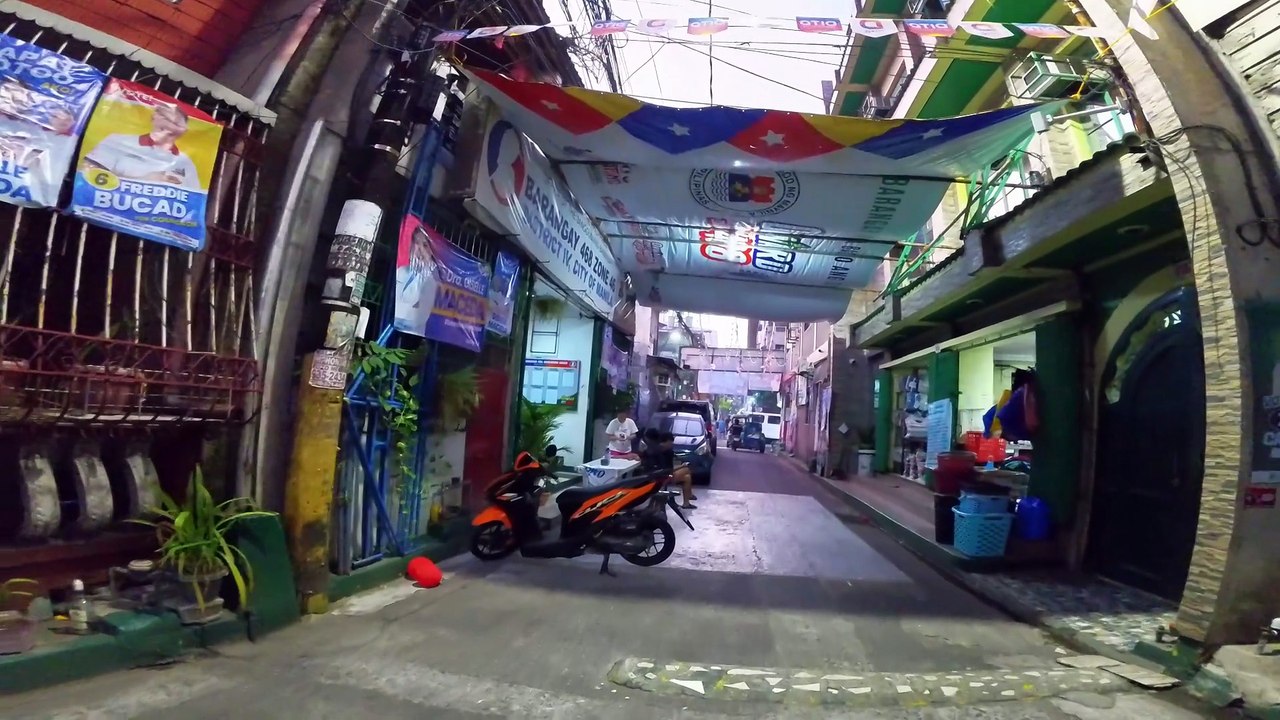 Quiet Narrow Path on Adelina Street in Manila City in the Philippines