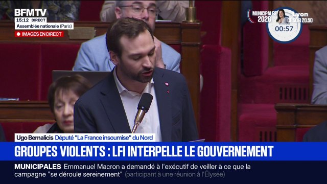 Groupuscules identitaires: Nous, nous sommes antifascistes parce que nous sommes républicains ! Et vous ? , demande Ugo Bernalicis (LFI) au ministre de l'Intérieur sur la non-dissolution du collectif féministe d'extrême droite Némésis