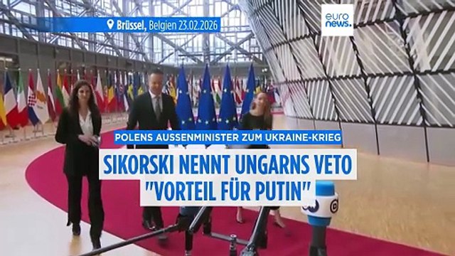 Polens Außenminister Sikorski kritisiert Ungarns Ukraine-Veto als Eskalation , die Putin begünstigt