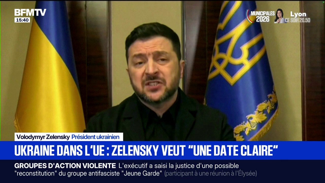 Adhésion de l'Ukraine à l'Union européenne: Volodymyr Zelensky réclame une "date claire"