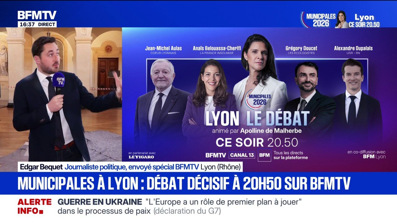 "Lyon le débat", animé par Apolline de Malherbe, à suivre ce soir à 20H05 sur BFMTV et BFM Lyon
