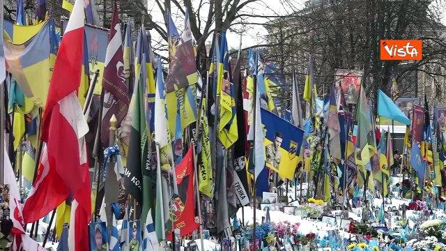 Cerimonia a Piazza Maidan a Kiev con leader Ue per i 4 anni dell'inizio dell’invasione in Ucraina