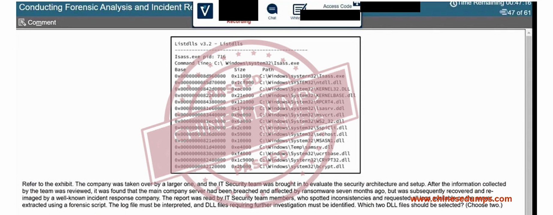 Conducting Forensic Analysis and Incident Response using cisco Technologies (300-215) CBRFIR