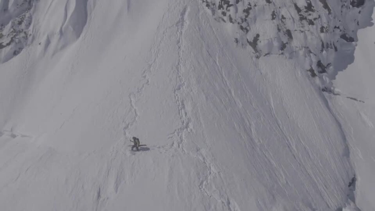 Skiing Down a Snowy Mountain