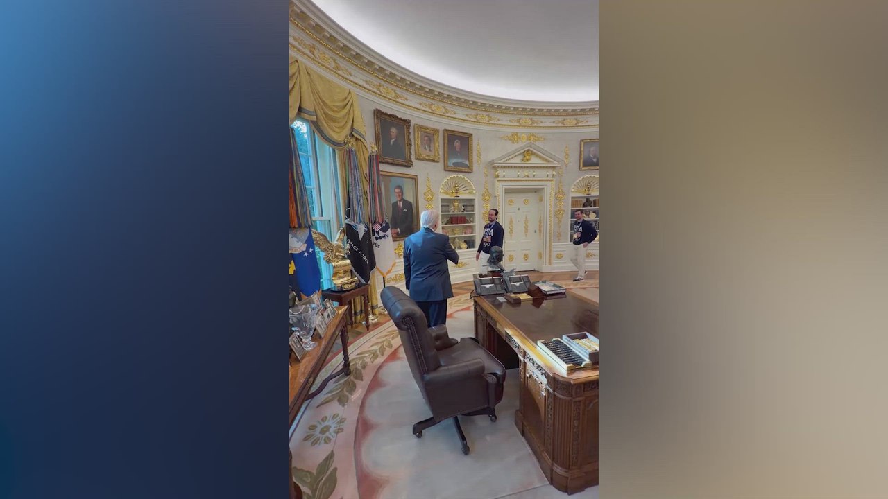 Trump welcomes USA hockey team to White House after Winter Olympics gold medal win