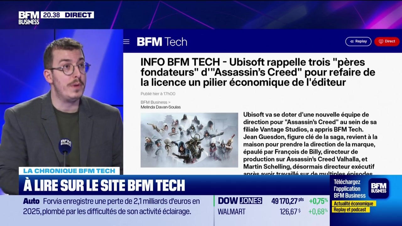 À lire sur le site Tech&Co : Ubisoft rappelle trois "pères fondateurs" d'"Assassin's Creed" pour refaire de la licence un pilier économique de l'éditeur, par Sylvain Trinel - 24/02