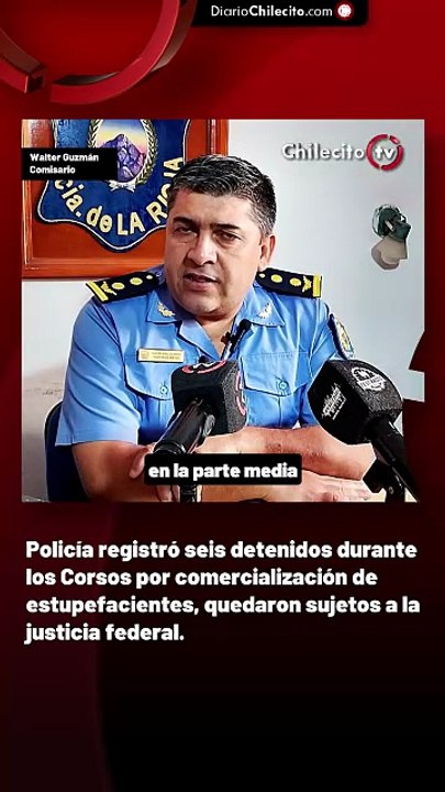 Policía registró seis detenidos durante los Corsos por comercialización de estupefacientes, quedaron sujetos a la justicia federal.