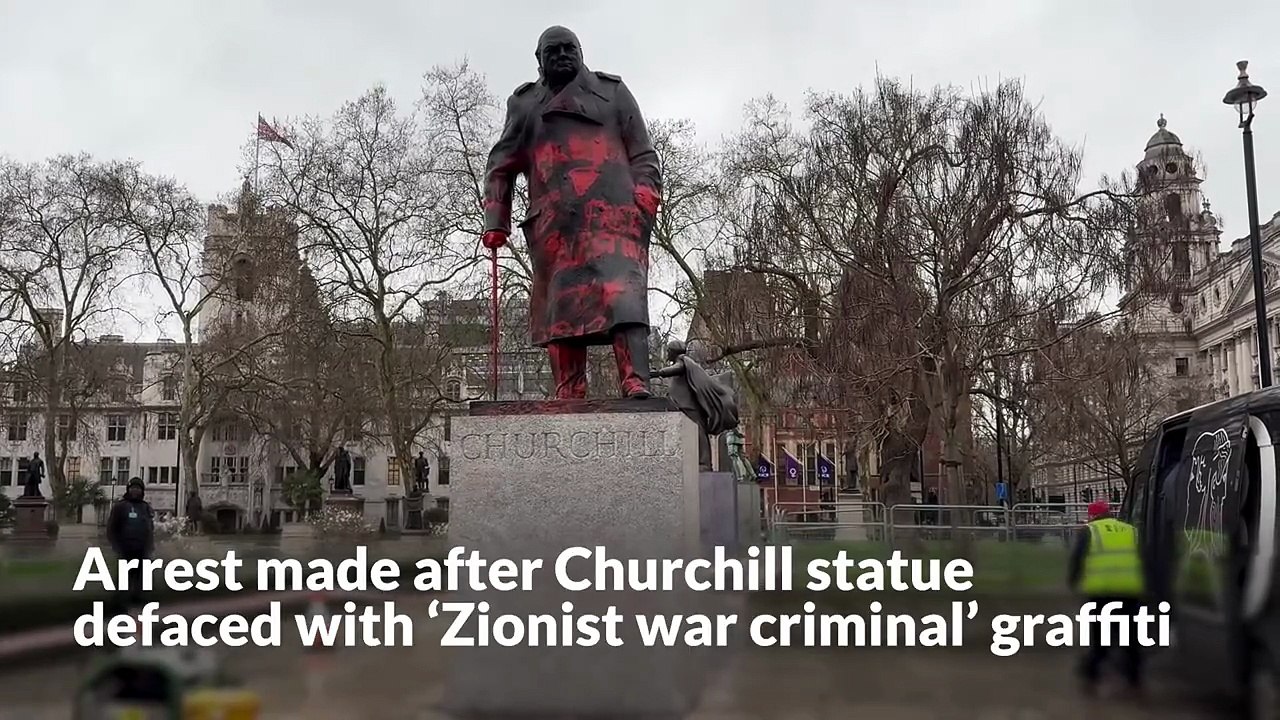 Arrest made after Churchill statue defaced with ‘Zionist war criminal’ graffiti