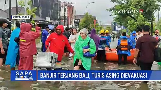 Kondisi Terkini Banjir Rendam Kuta Bali, Wisatawan Dievakuasi dengan Perahu Karet | SAPA PAGI