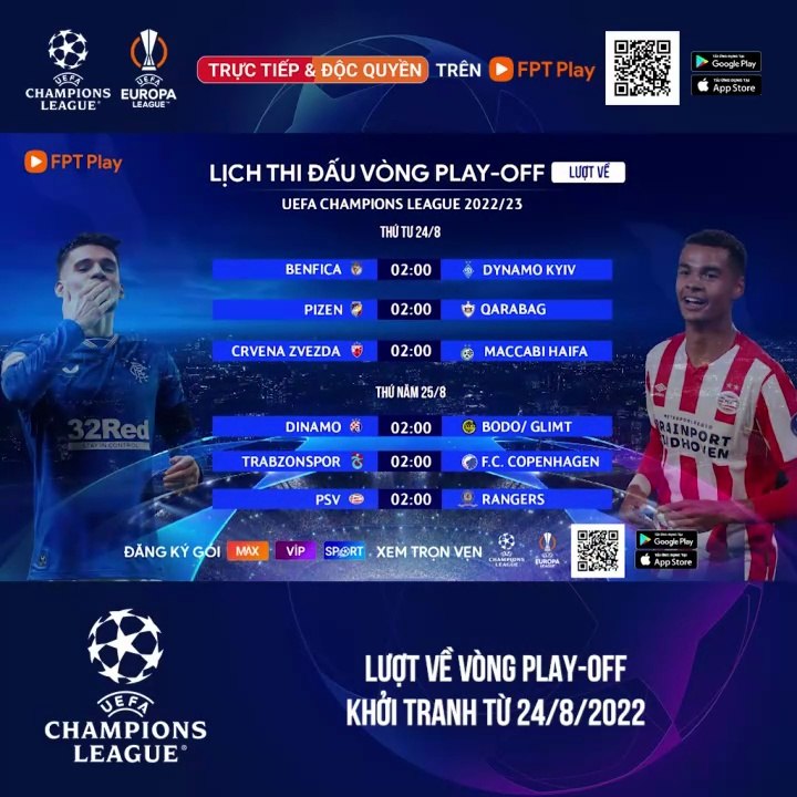 Loạt trận lượt về vòng Play-Off UEFA Champions League 2022/23 | Trailer trên Truyền Hình FPT Play