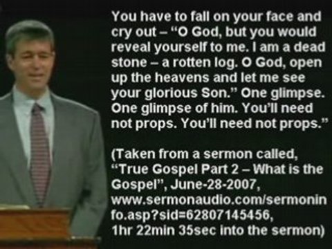 Paul Washer sees Jesus in the Clouds? youtube testimony wiki
