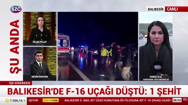 Balıkesir'de F-16 uçağı düştü: bir pilot şehit gündüz görüntüleriyle