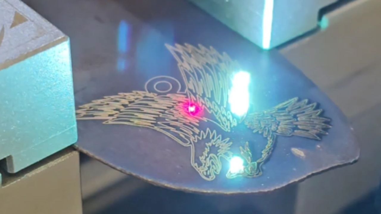 Small Bird Pendant Takes Form with Each Exact Cut
