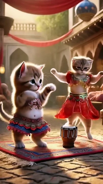 اجمل فيديو قطط بترقص بالذكاء الاصطناعي _ animal Animation Ai _cartoon _cat _ai _shorts _قطط _animal(720P_HD)