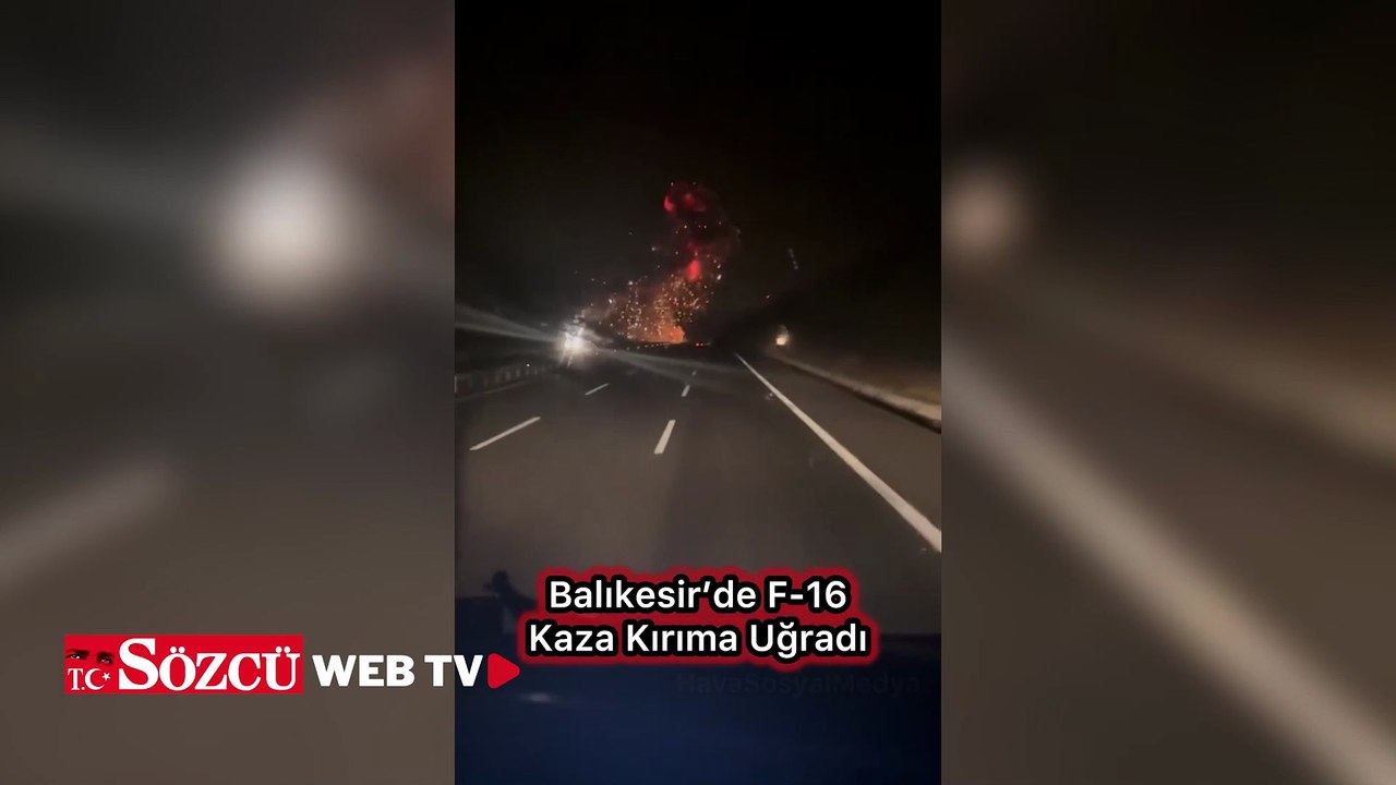 Kırıma uğrayan F-16’nın düştüğü an