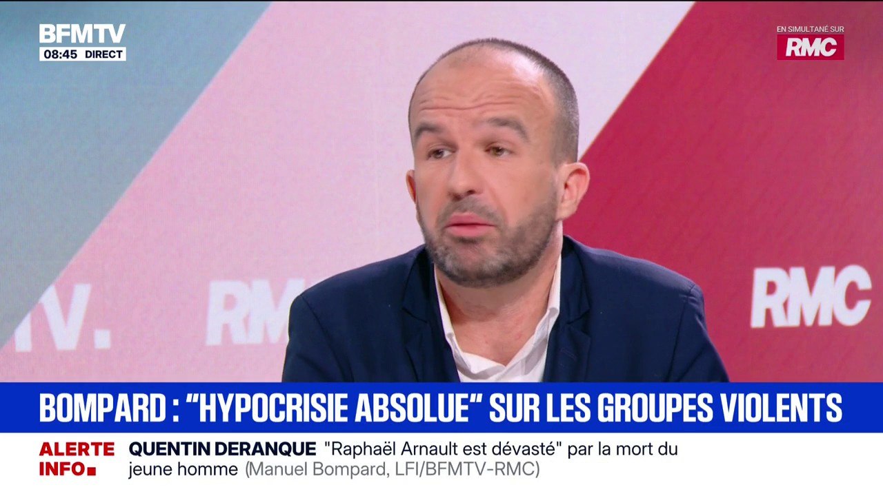 Procédures de dissolution de groupes violents: Manuel Bompard (LFI) pointe une “hypocrisie absolue”