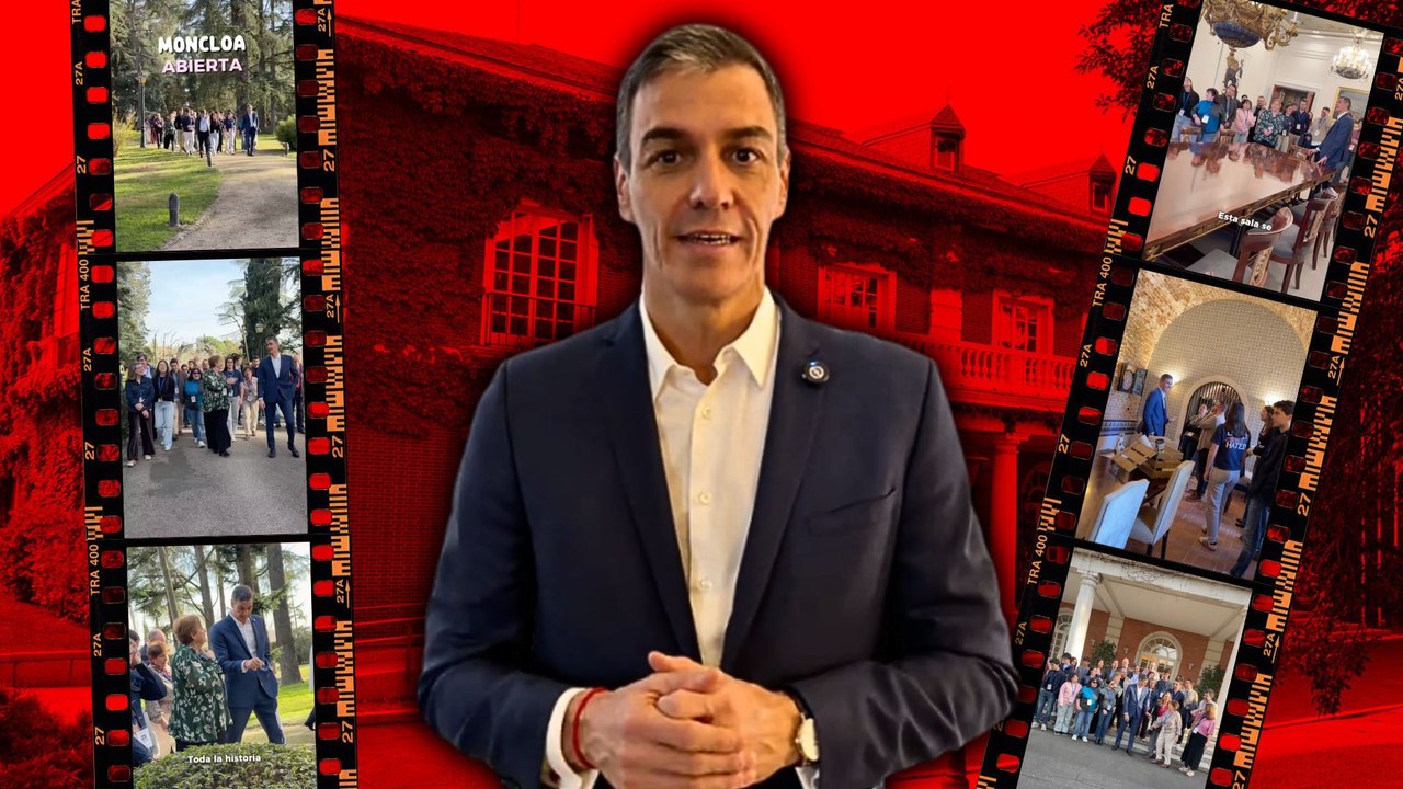 Patetismo máximo: Pedro Sánchez hace un nuevo ‘house tour’ por Moncloa… ¡acompañado de figurantes palmeros!