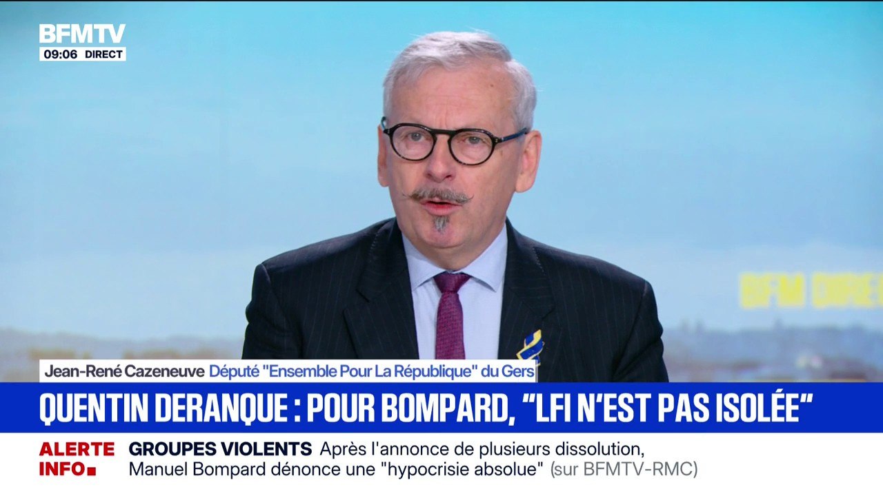 Mort de Quentin Deranque: "La France insoumise avait l'occasion de clarifier son rapport à la violence", regrette Jean-René Cazeneuve, député Ensemble