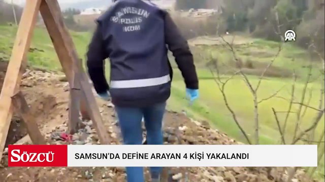 Samsun'da araziye çukur kazarak define arayan 4 şüpheli yakalandı