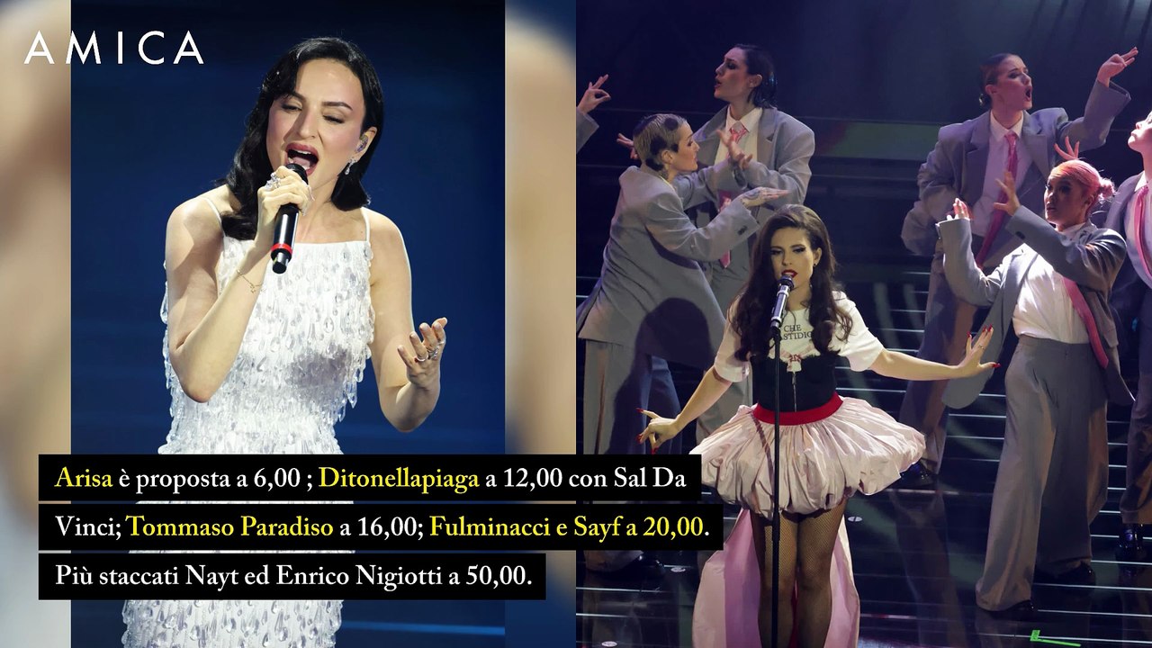 Sanremo, i pronostici dopo la prima serata: Fedez-Masini avanti, Serena Brancale in scia