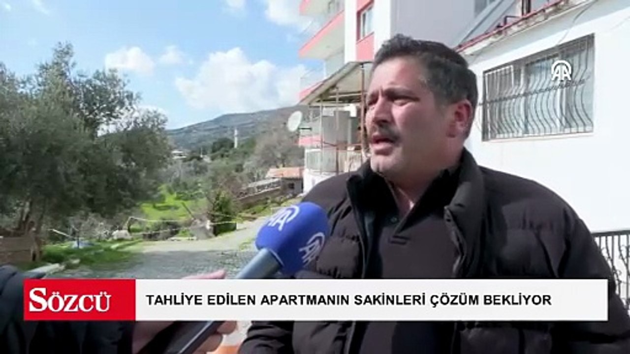 İzmir'de toprak kayması sonucu tahliye edilen apartmanın sakinleri çözüm bekliyor
